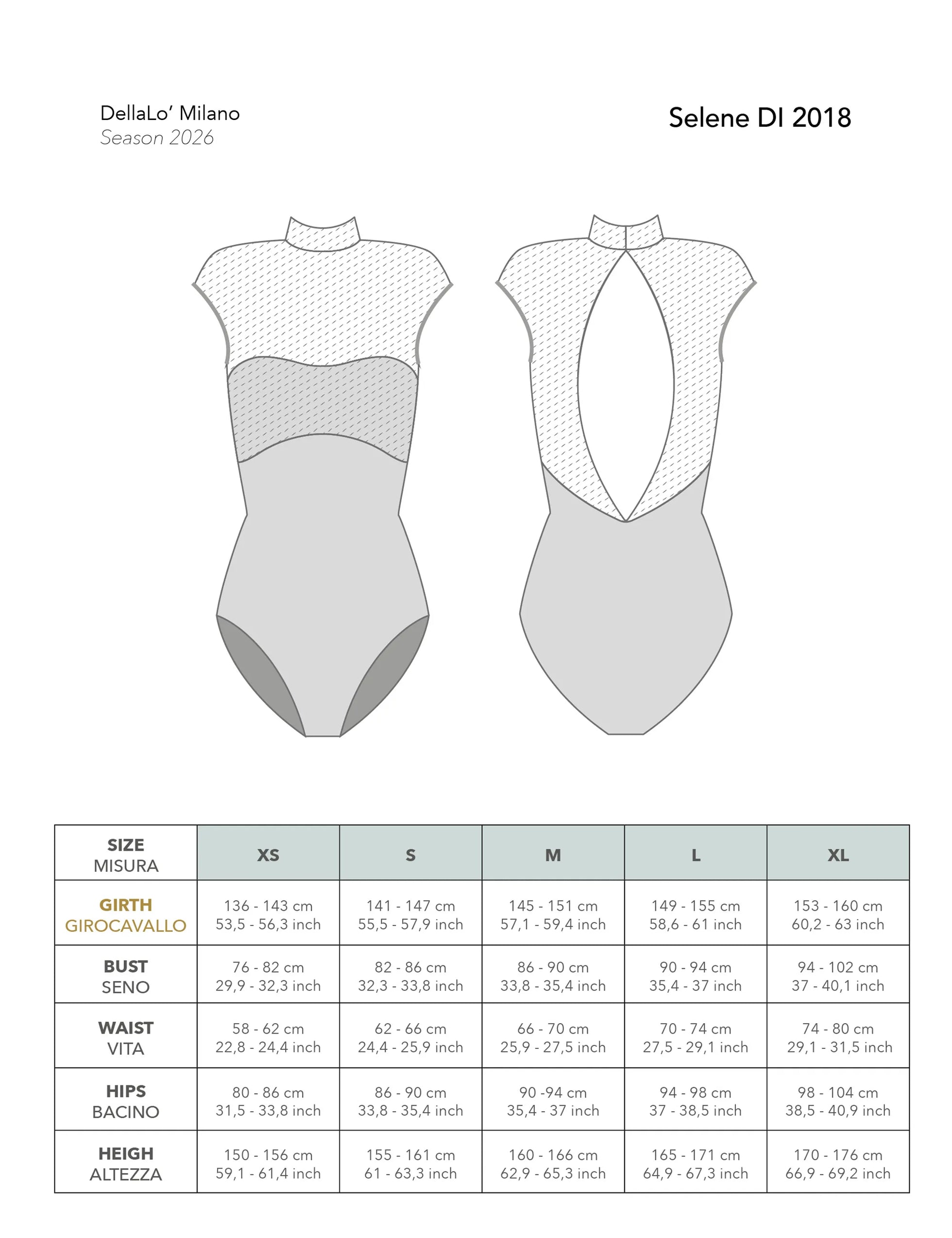 デラロミラノ セレン レオタード DellaLo' Milano Selene DI 2018 - Dance Leotard