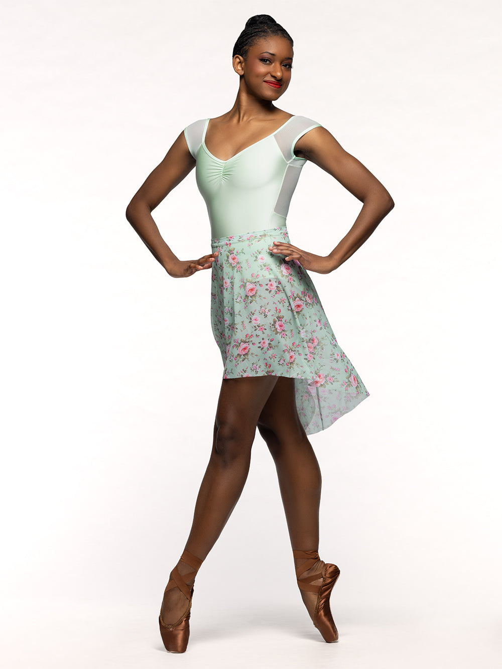 エレベ ダンスウェア ロングハイロースカート Eleve Dancewear Long High-Low Skirt Old Hollywood Mesh RTW
