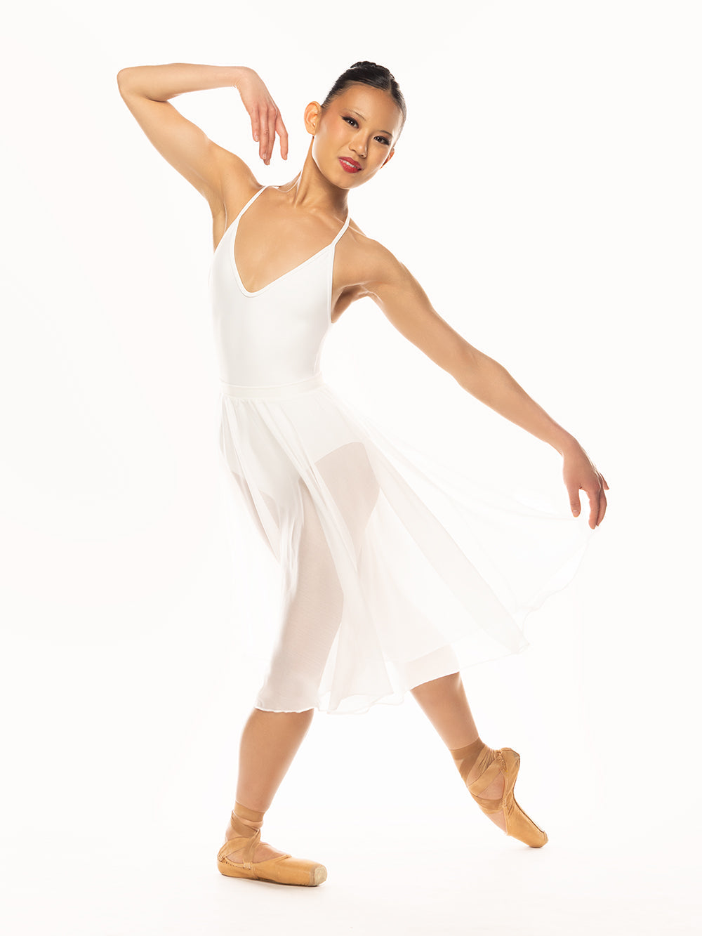 エレベ ダンスウェア シフォン・リハーサル・スカート Eleve Dancewear Chiffon Rehearsal Skirt Stage White RTW