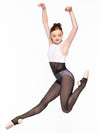エレベ ダンスウェア スティラップバックシームタイツ ブラックメッシュ Eleve Dancewear Stirrup Back Seam Tights Black Mesh RTW