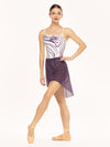 エレベ ダンスウェア ミッドハイロースカート Eleve Dancewear Mid High-Low Skirt Eggplant Mesh RTW