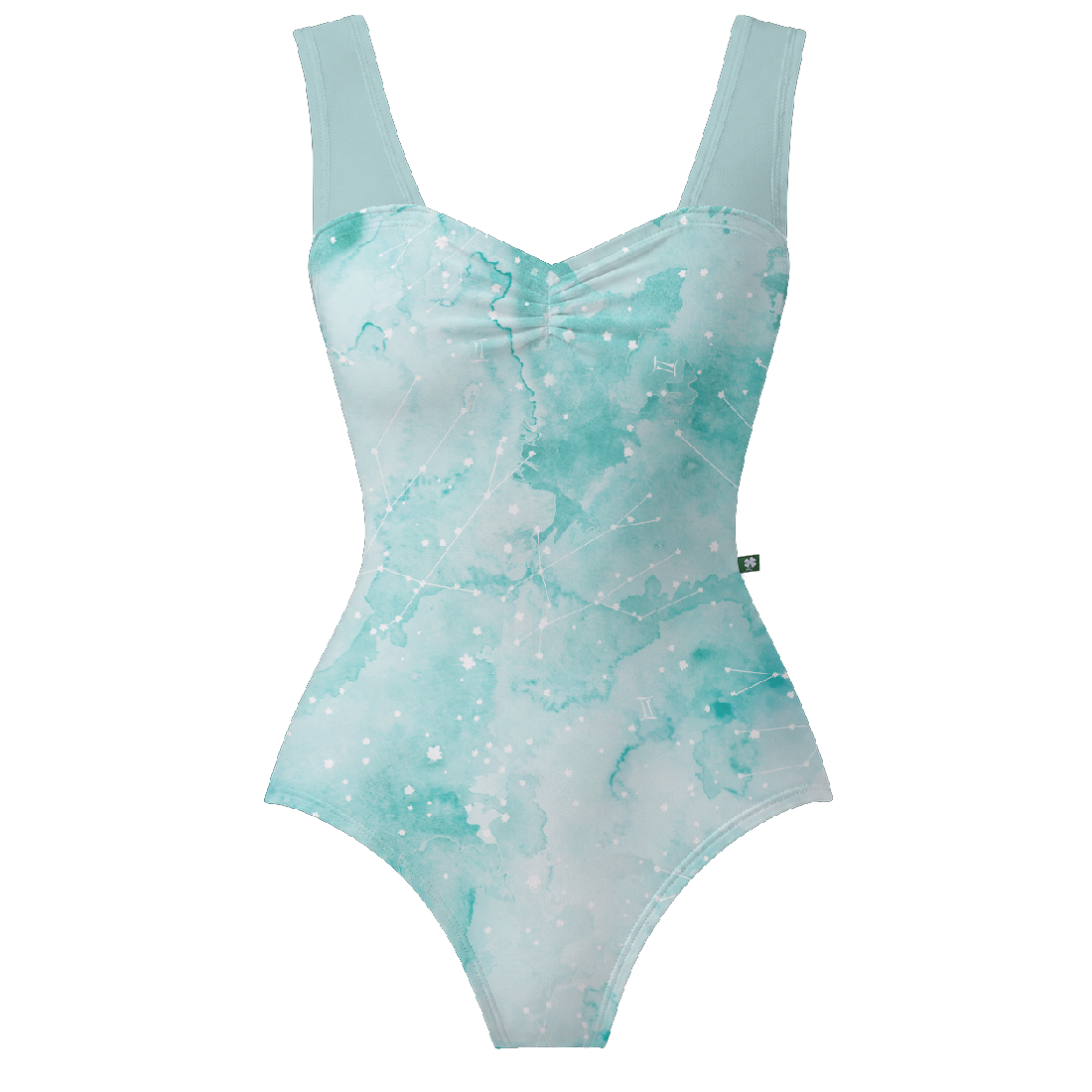 ラッキーレオ タンクレオタード Luckyleo TURQUOISE GEMINI CONSTELLATION & TURQUOISE MESH ANGEL
