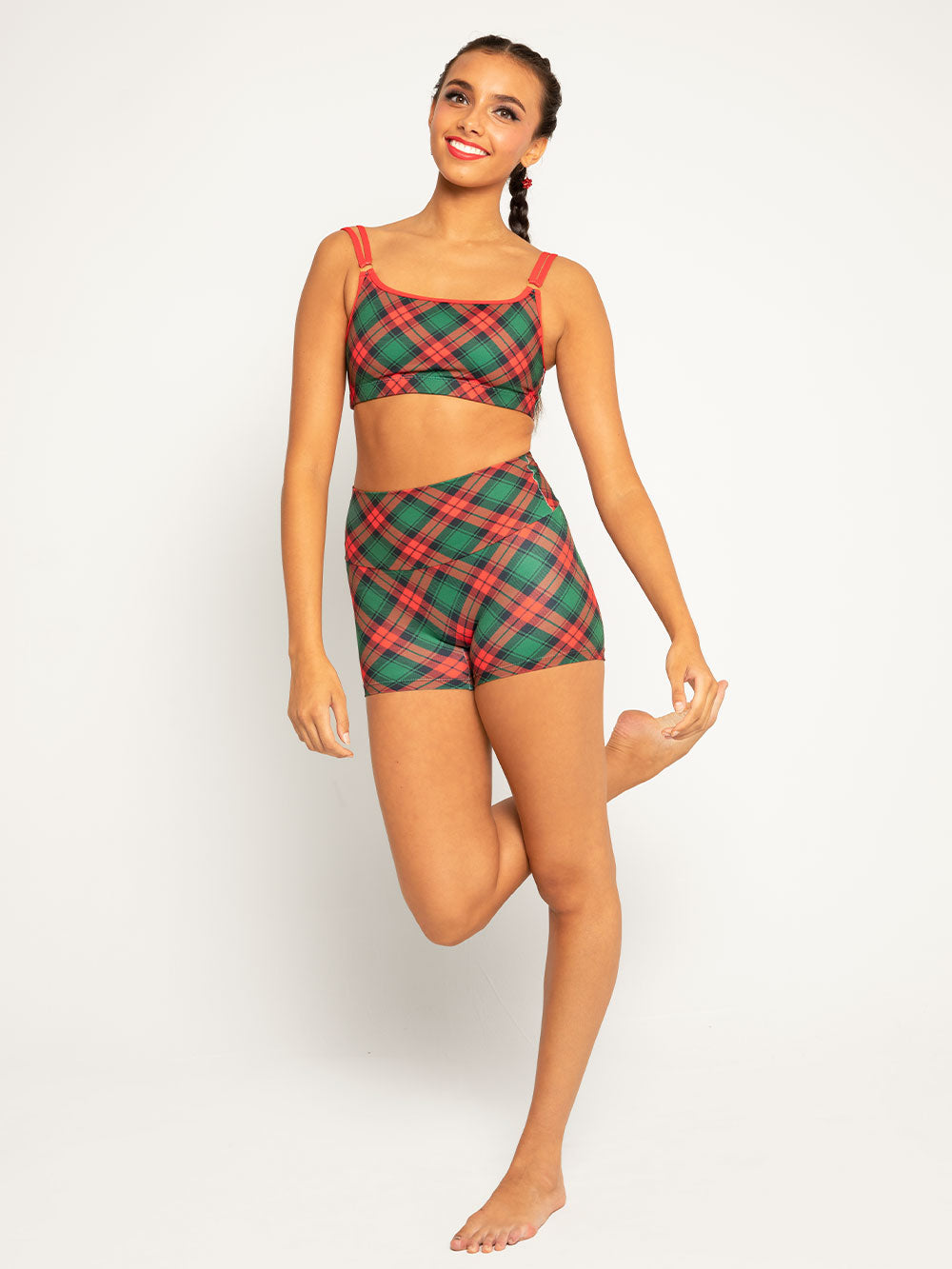 エレベ ダンスウェア クレア ショーツ 5 インチ Eleve Dancewear Claire Shorts 3" Tis The Season RTW
