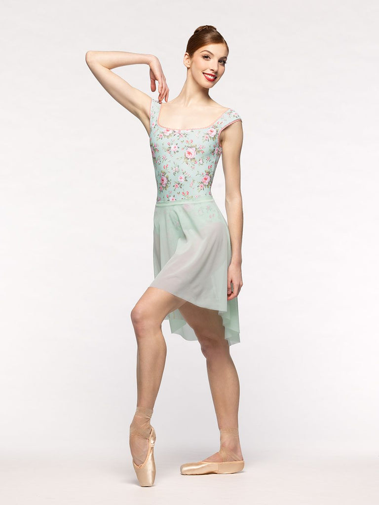 エレベ ダンスウェア ロングハイロースカート Eleve Dancewear Long High-Low Skirt Spearmint Mesh RTW