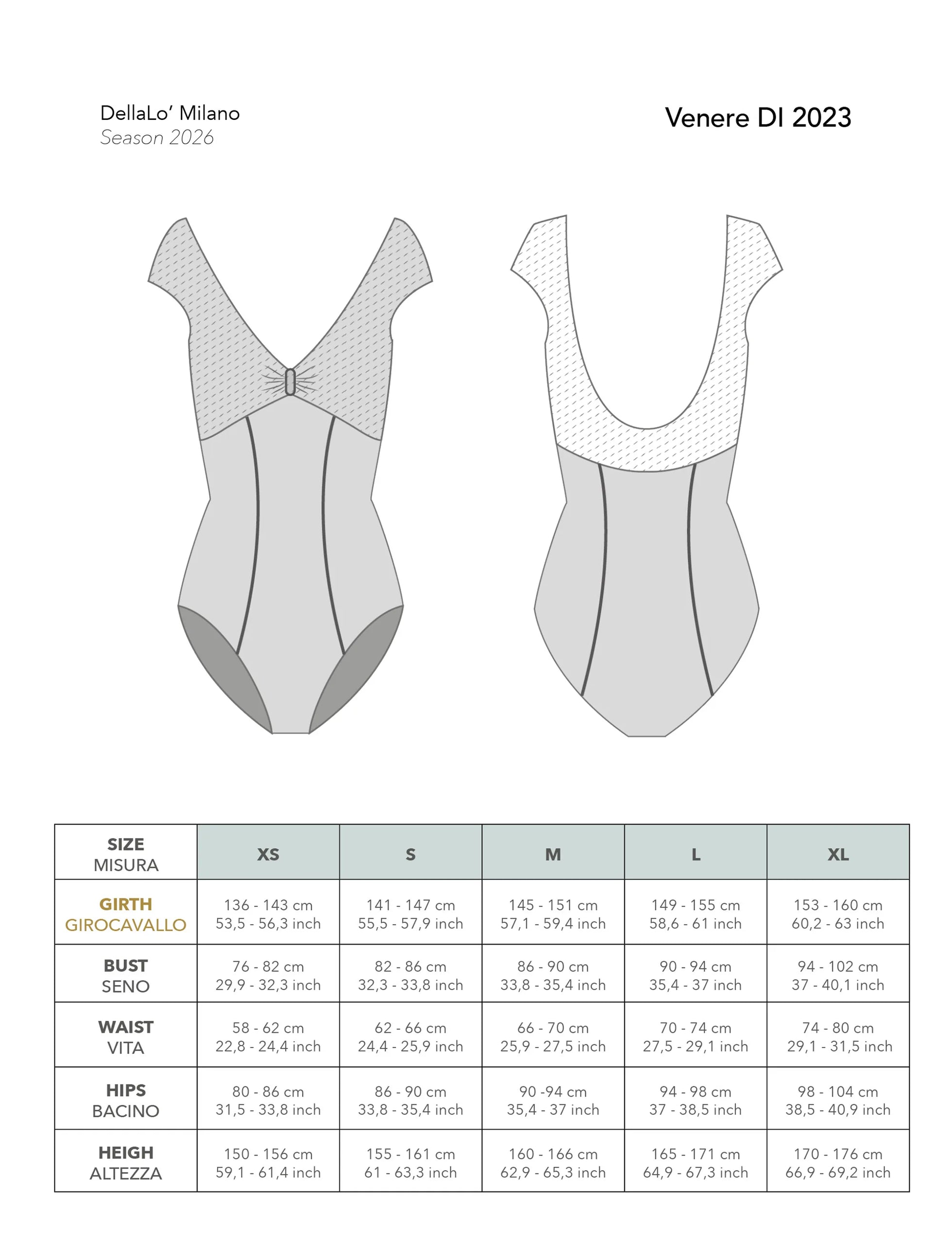デラロミラノ ヴェネレ レオタード DellaLo' Milano Venere DI 2022 - Dance Leotard