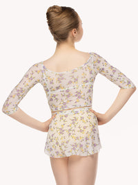 エレベ ダンスウェア クロップトップ Eleve Dancewear Raglan Crop Top Violetta Mesh RTW