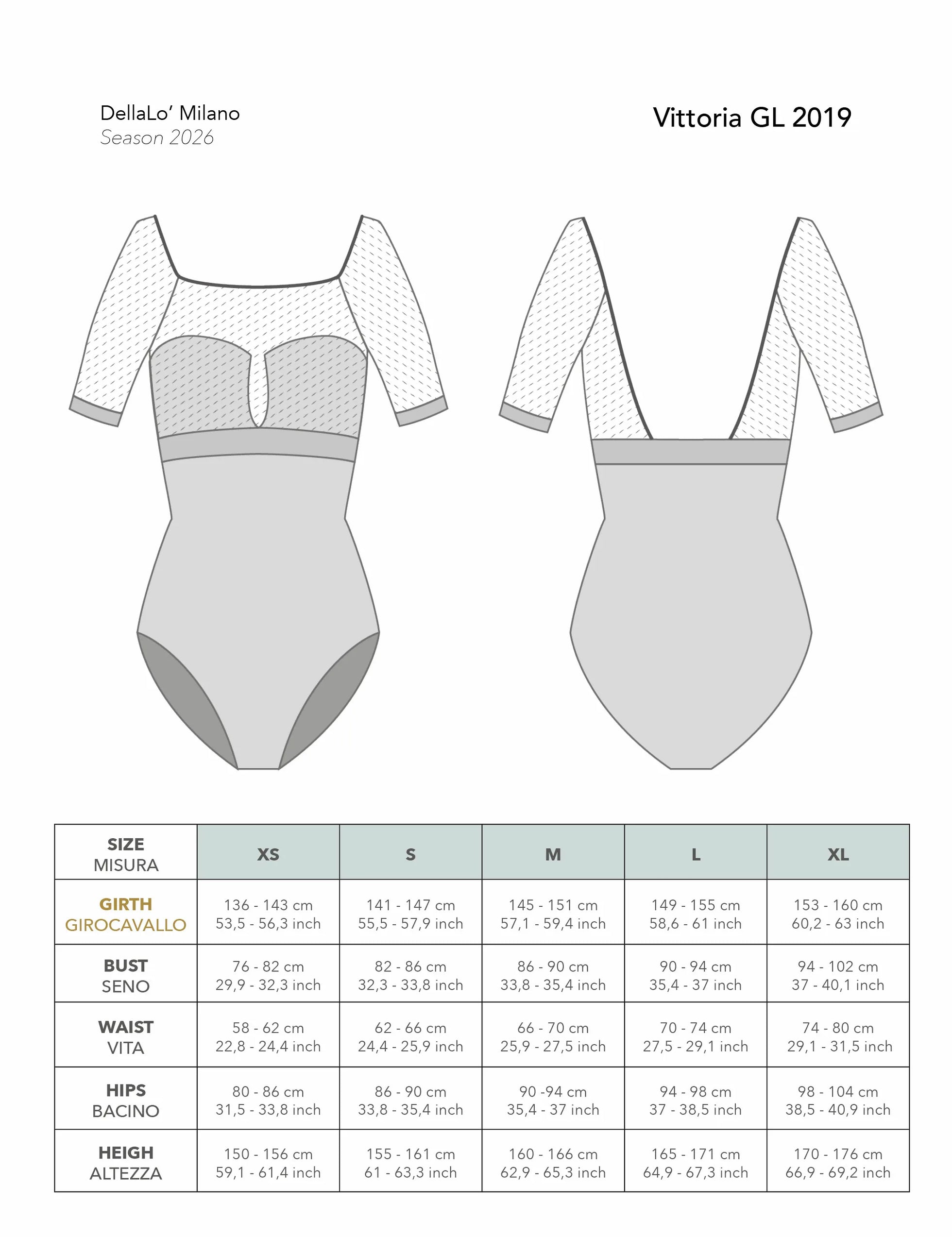 デラロミラノ ヴィットリア レオタード DellaLo' Milano Vittoria GL 2019 - Dance Leotard