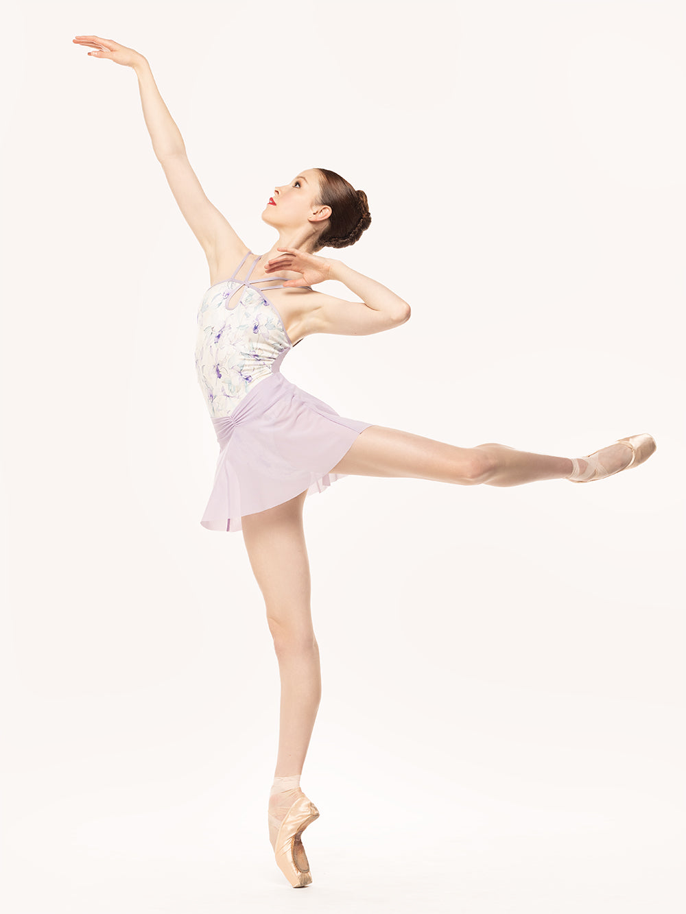 エレベ ダンスウェア アモラスカート Eleve Dancewear Amora Short Skirt Iced Lilac Mesh RTW
