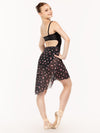 エレベ ダンスウェア ロングハイロースカート Eleve Dancewear Long High-Low Skirt Miniflora Black Mesh RTW