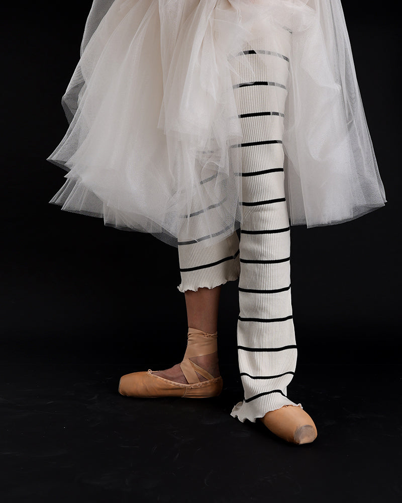 レヴダンス ストライプ セミフレア レッグウォーマー LEVDANCE stripe