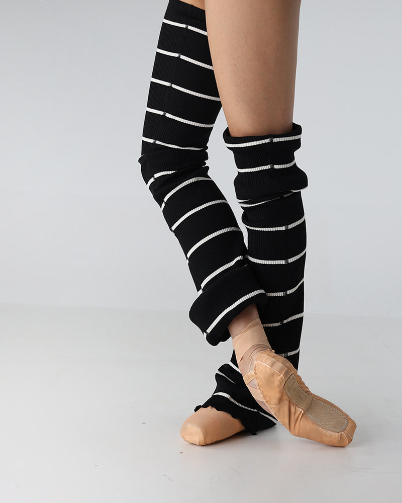 レヴダンス ストライプ セミフレア レッグウォーマー LEVDANCE stripe