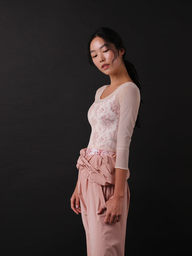 レヴダンス シュエット・メッシュ・クロップトップ ポ－セラン LEVDANCE chouette mesh crop top PORCELAIN