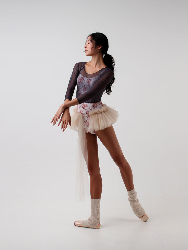 レヴダンスシュエット・メッシュ・クロップトップ ミッドナイト LEVDANCE chouette mesh crop top MIDNIGHT