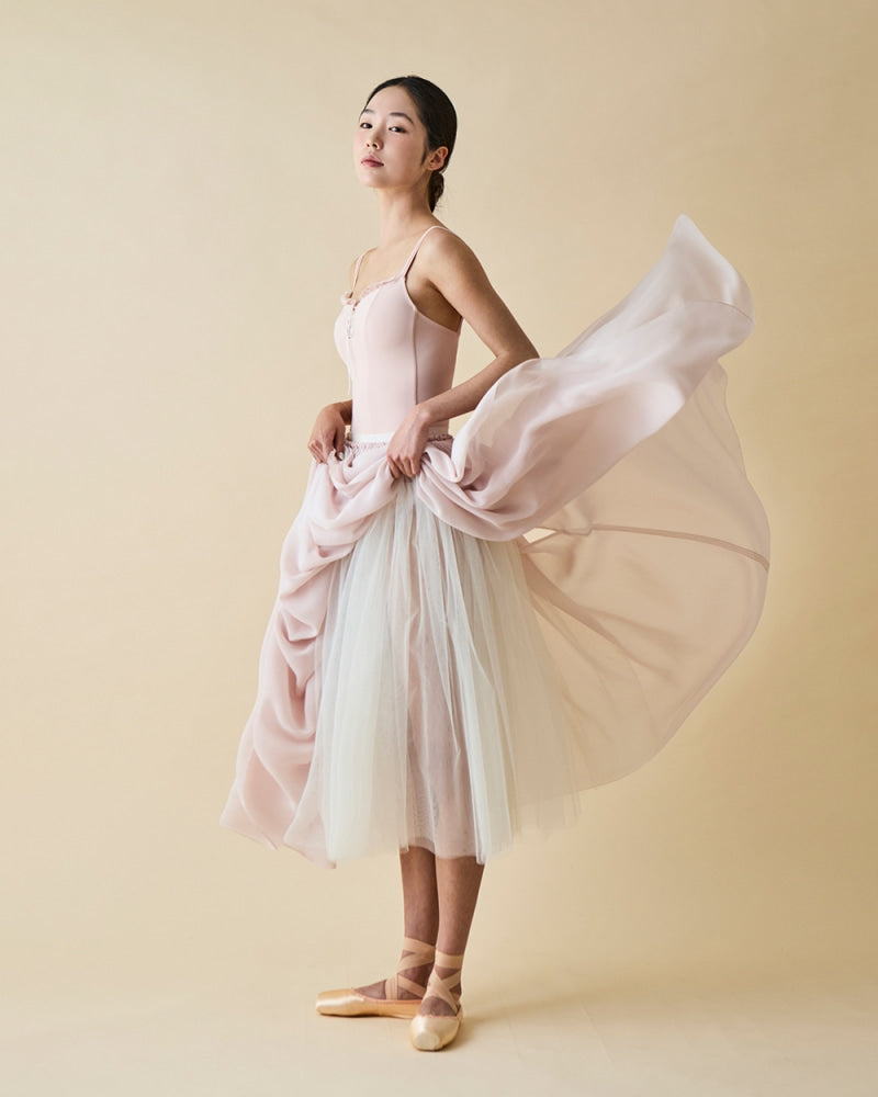 レヴダンス シャーロットレースアップレオタード LEVDANCE charlotte lace-up leotard PALE PINK