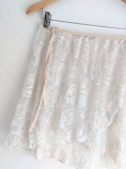 B.S.B.L Wrap Skirt 'Ivory Lace' バレエ巻きスカート 28cm, 33cm