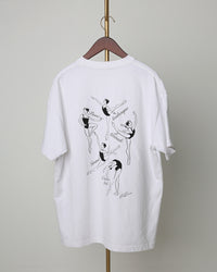 レヴダンス Tシャツ LEVDANCE ballet poses basic tee WHITE