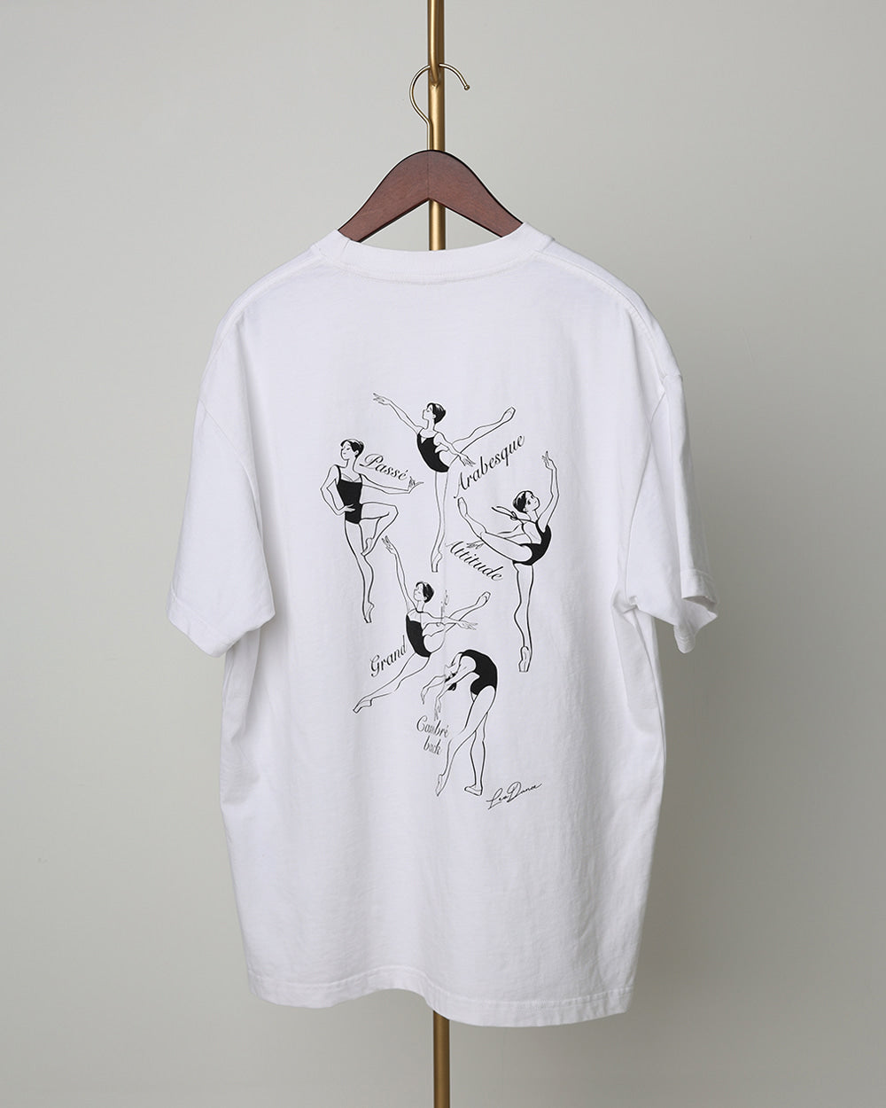レヴダンス Tシャツ LEVDANCE ballet poses basic tee WHITE