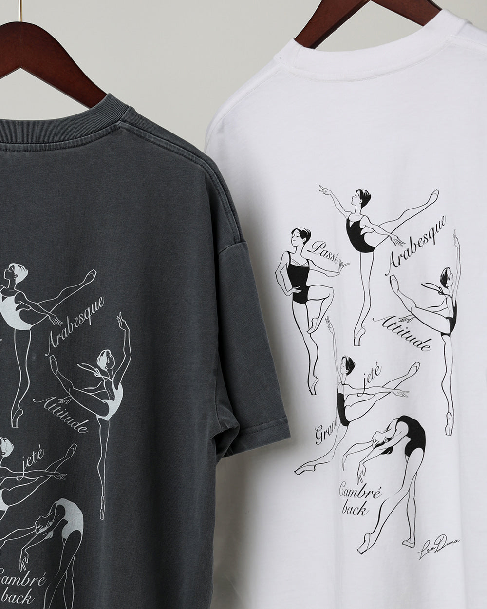 レヴダンス Tシャツ LEVDANCE ballet poses basic tee WHITE