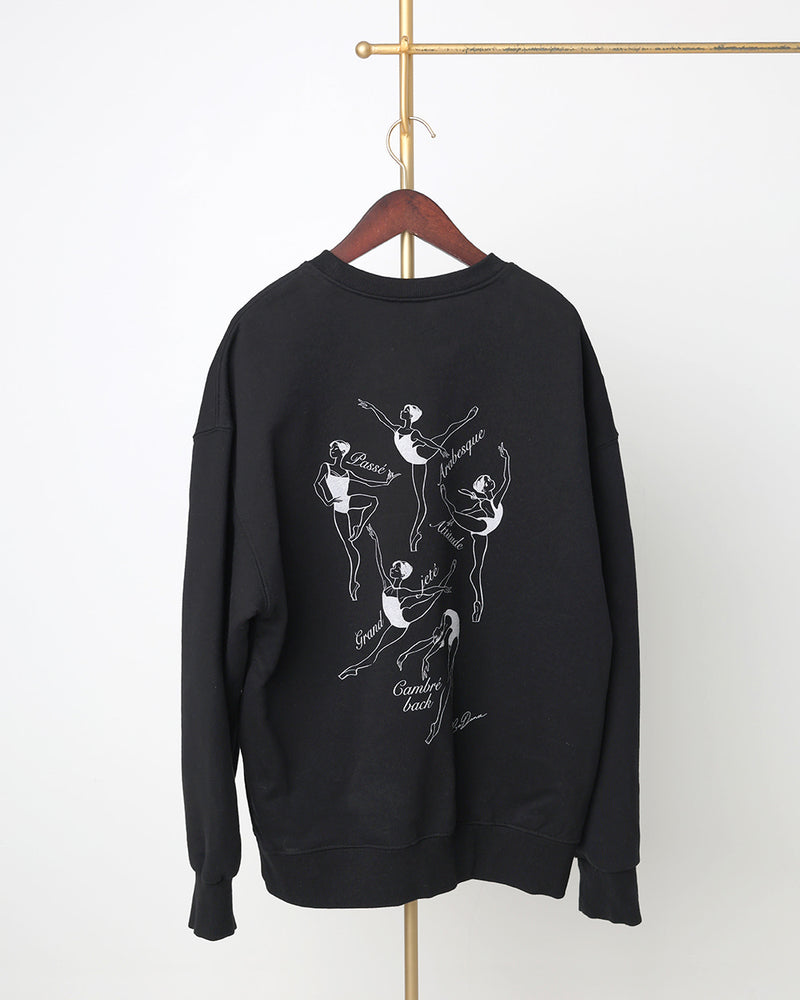 レヴダンス スウェット LEVDANCE ballet poses sweatshirt BLACK