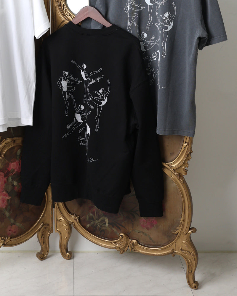 レヴダンス スウェット LEVDANCE ballet poses sweatshirt BLACK