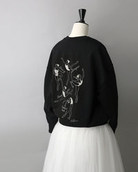 レヴダンス スウェット LEVDANCE ballet poses sweatshirt BLACK