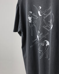 レヴダンス Tシャツ LEVDANCE ballet poses vintage washed tee CHARCOAL