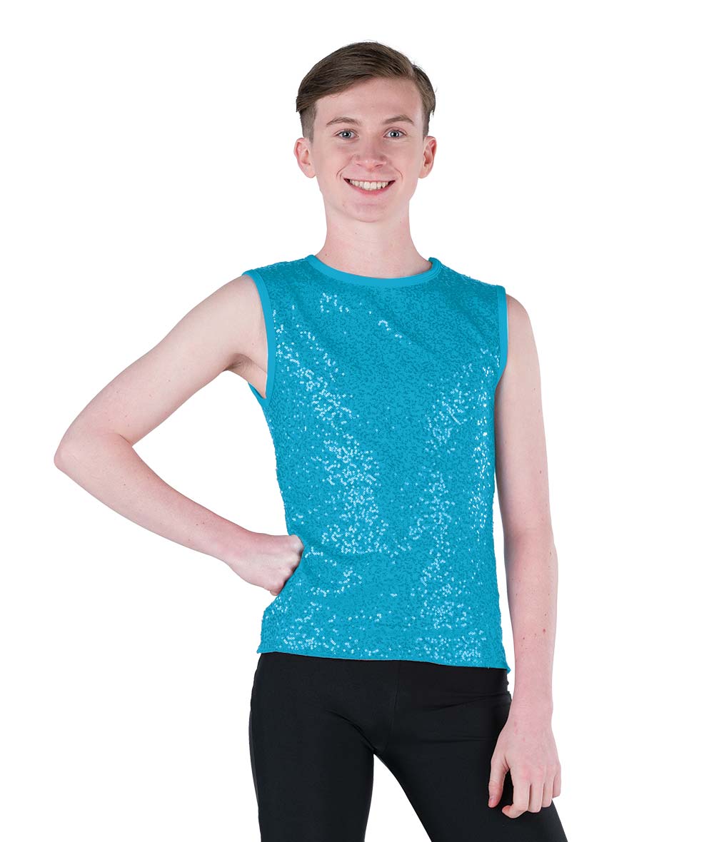アウィッシュカムトゥルー ダンス衣装  ジャズ  スパンコールスパンデックス ガイタンク A Wish Come True  Sequin Spandex Guy Tank