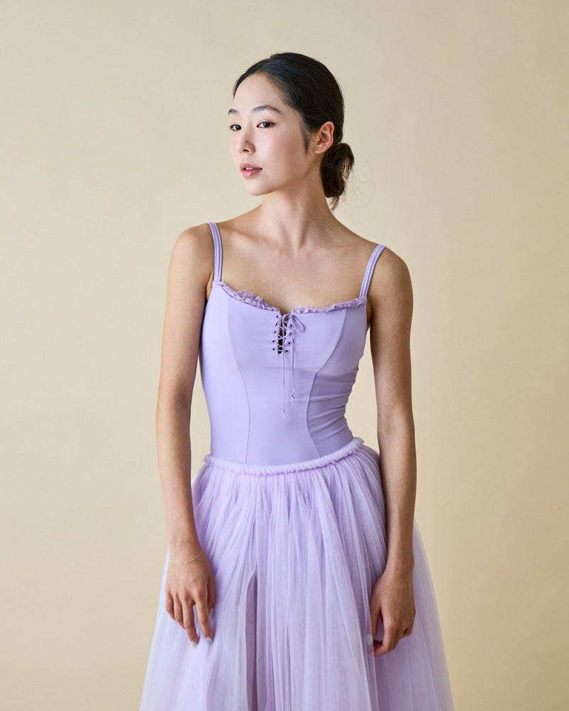 レヴダンス シャーロットレースアップレオタード LEVDANCE charlotte lace-up leotard LAVENDER