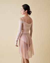 レヴダンス シャーロットレースアップレオタード LEVDANCE charlotte lace-up leotard PALE PINK