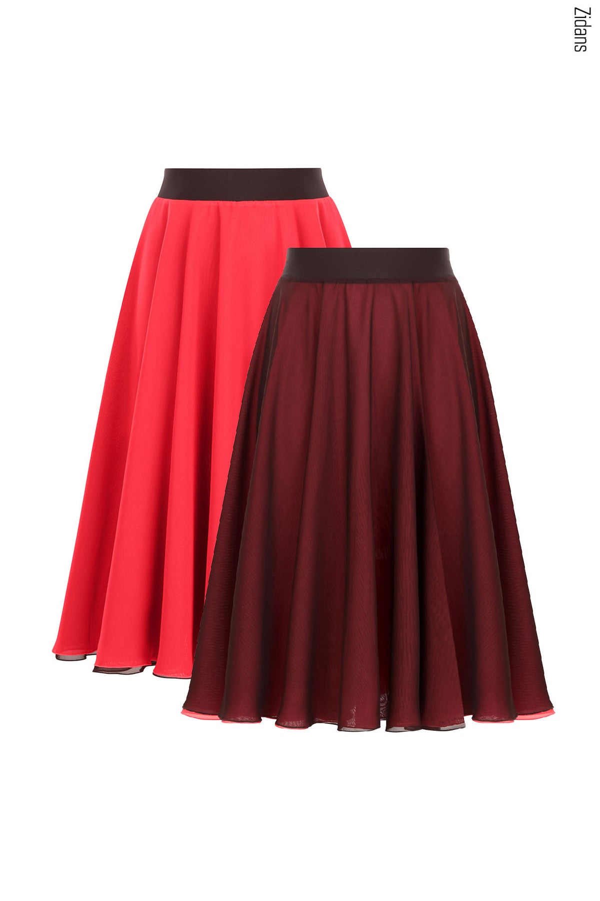 ジダンス リバーシブルリハーサル スカート ZIDANS Two-sided Rehearsal Skirt - Chocolate/Barbariska