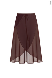 ジダンス ZIDANS ラップスカート Wrap Skirt with Ties - Chocolate