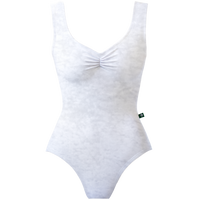 ラッキーレオ タンクレオタード Luckyleo WHITE CRUSHED VELVET MOON LOW BACK