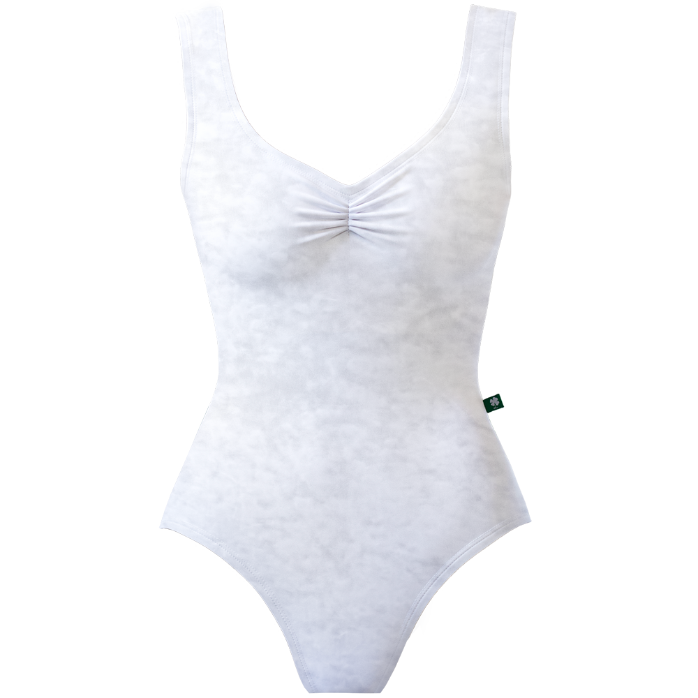 ラッキーレオ タンクレオタード Luckyleo WHITE CRUSHED VELVET MOON LOW BACK