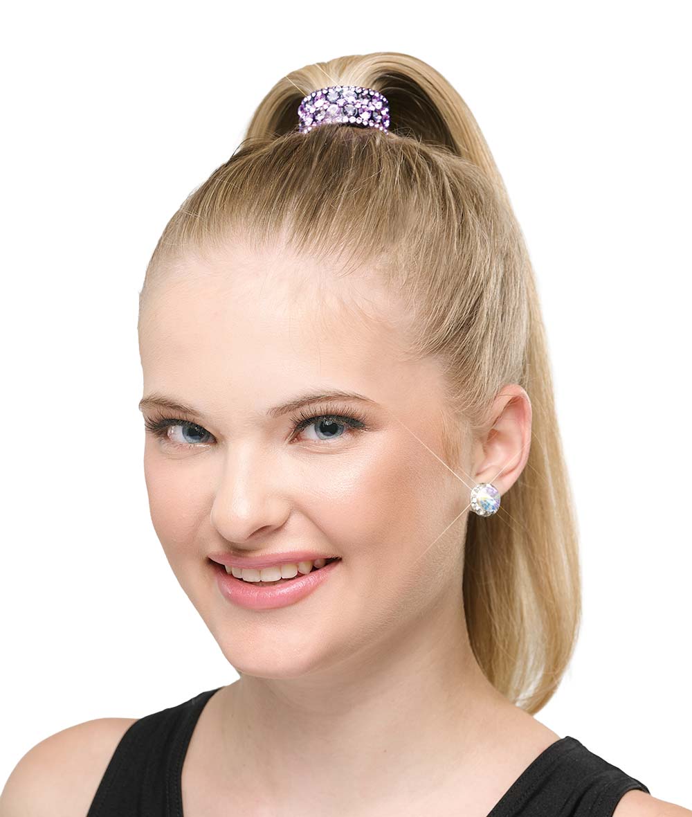 a-wish-come-true-purple-rhinestone-ponytail-holder-media-1