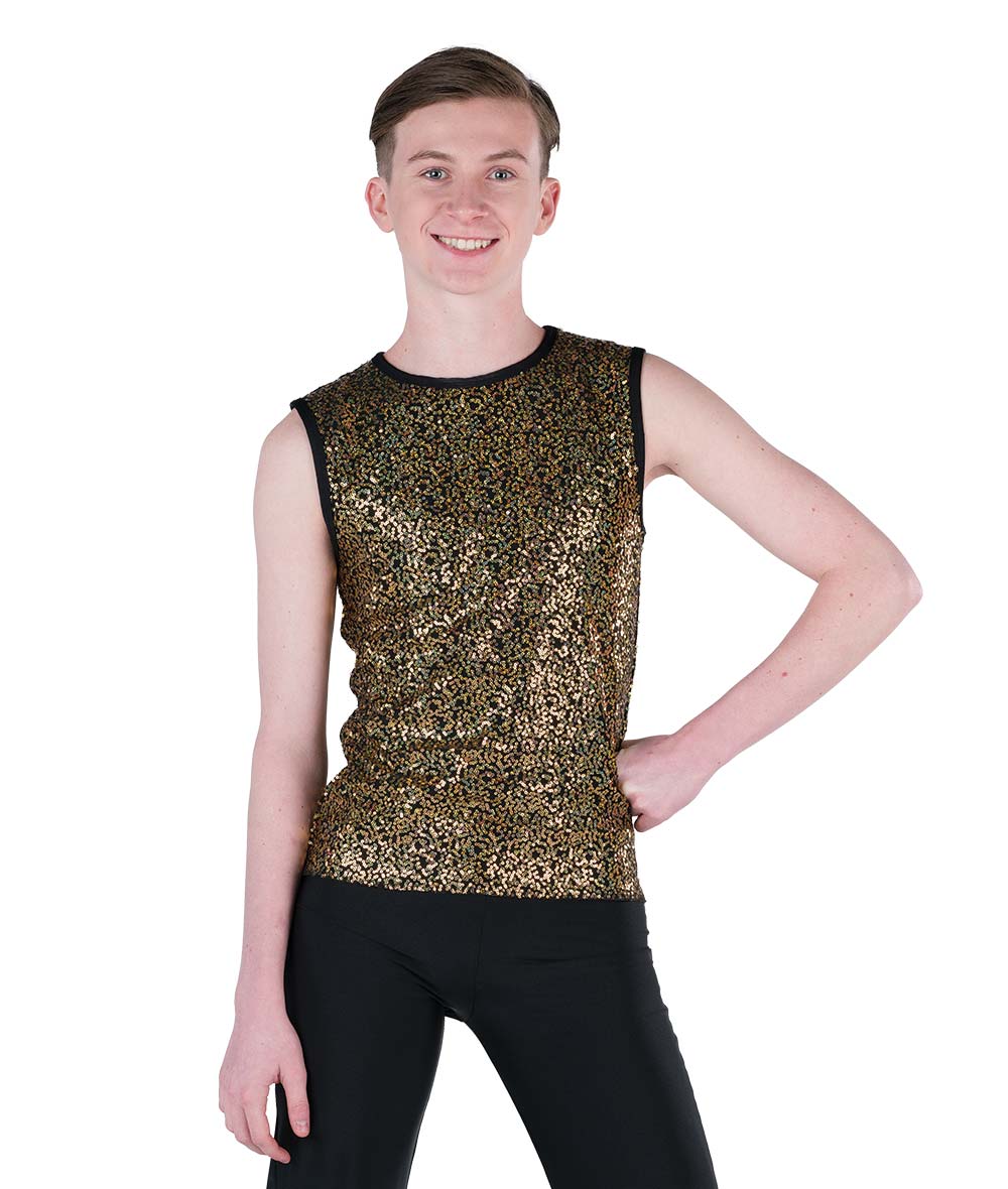 アウィッシュカムトゥルー ダンス衣装  ジャズ  スパンコールスパンデックス ガイタンク A Wish Come True  Sequin Spandex Guy Tank