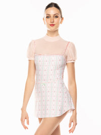 エレベ ダンスウェア クロップトップ Eleve Dancewear Evelyn Crop Top Powder Pink Mesh RTW