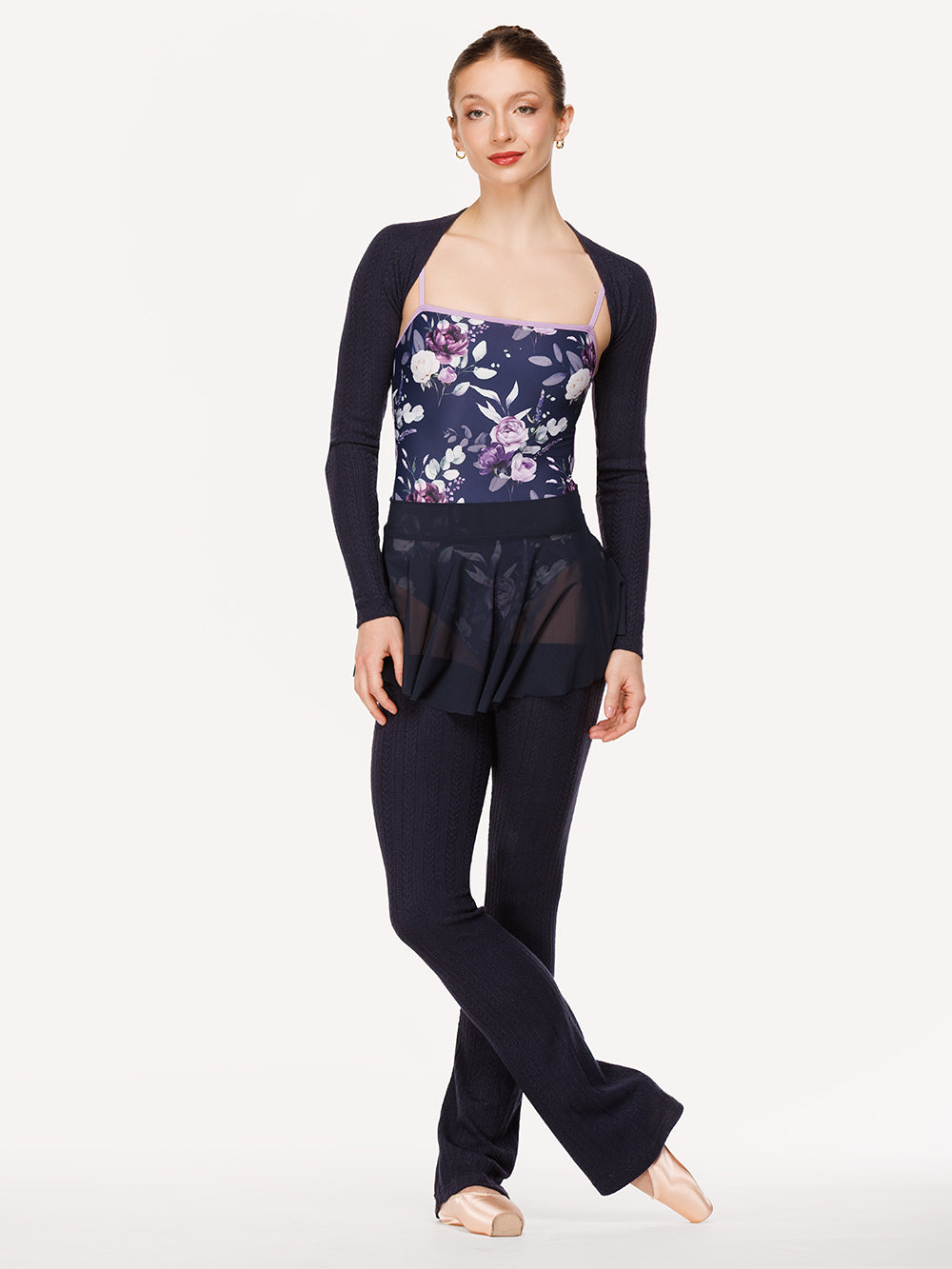 エレベ ダンスウェア シュラグ ニット ダークネイビー Eleve Dancewear Shrug Knit Dark Navy RTW