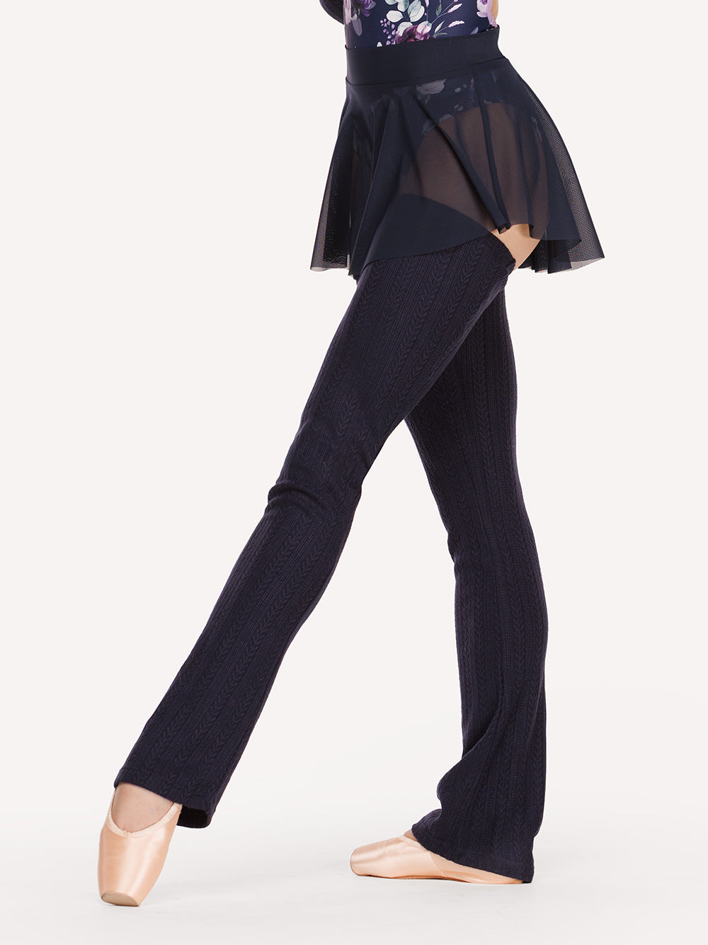 エレベダンスウェア ロングレッグウォーマー Eleve Dancewear Thigh High Leg Warmers Knit Dark Navy RTW