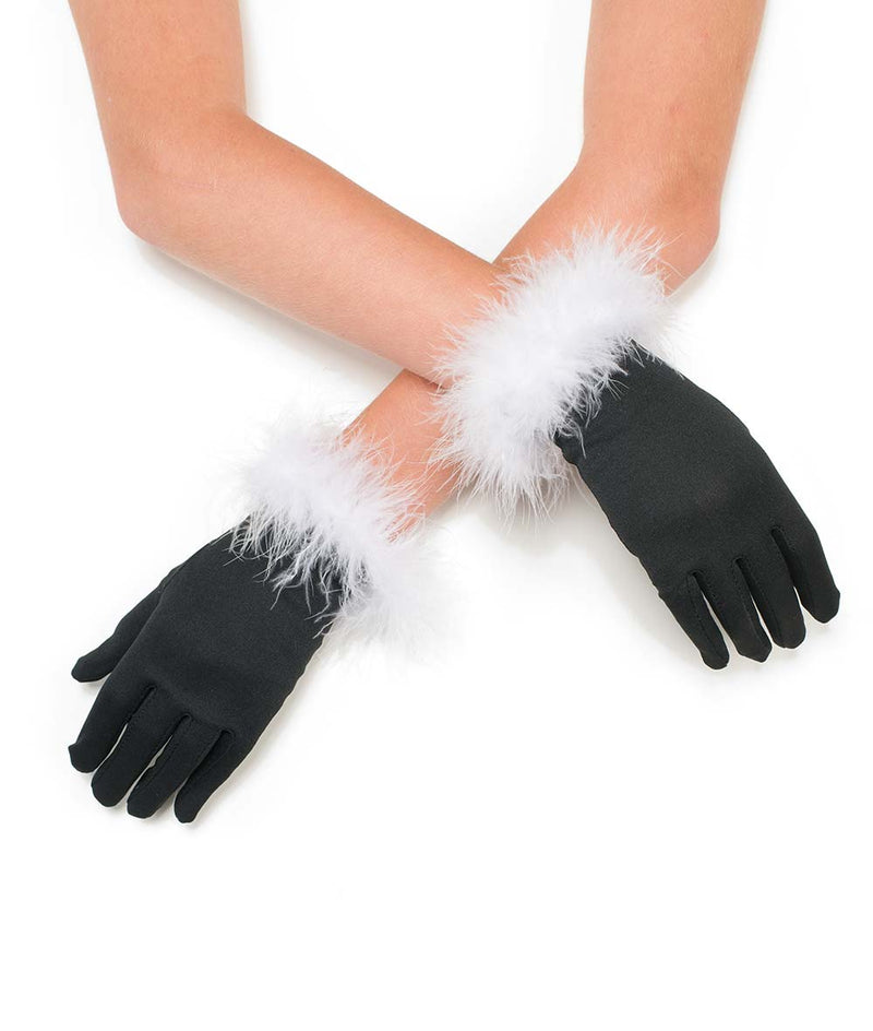 アウィッシュカムトゥルー マラボートリム手袋 A Wish Come True Marabou Trim Gloves