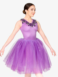 エリッセ タンク 3D 花刺繍パフォーマンスチュチュバレエドレス【子供】Elisse Girls Tank 3D Floral Embroidered Performance Tutu Ballet Dress