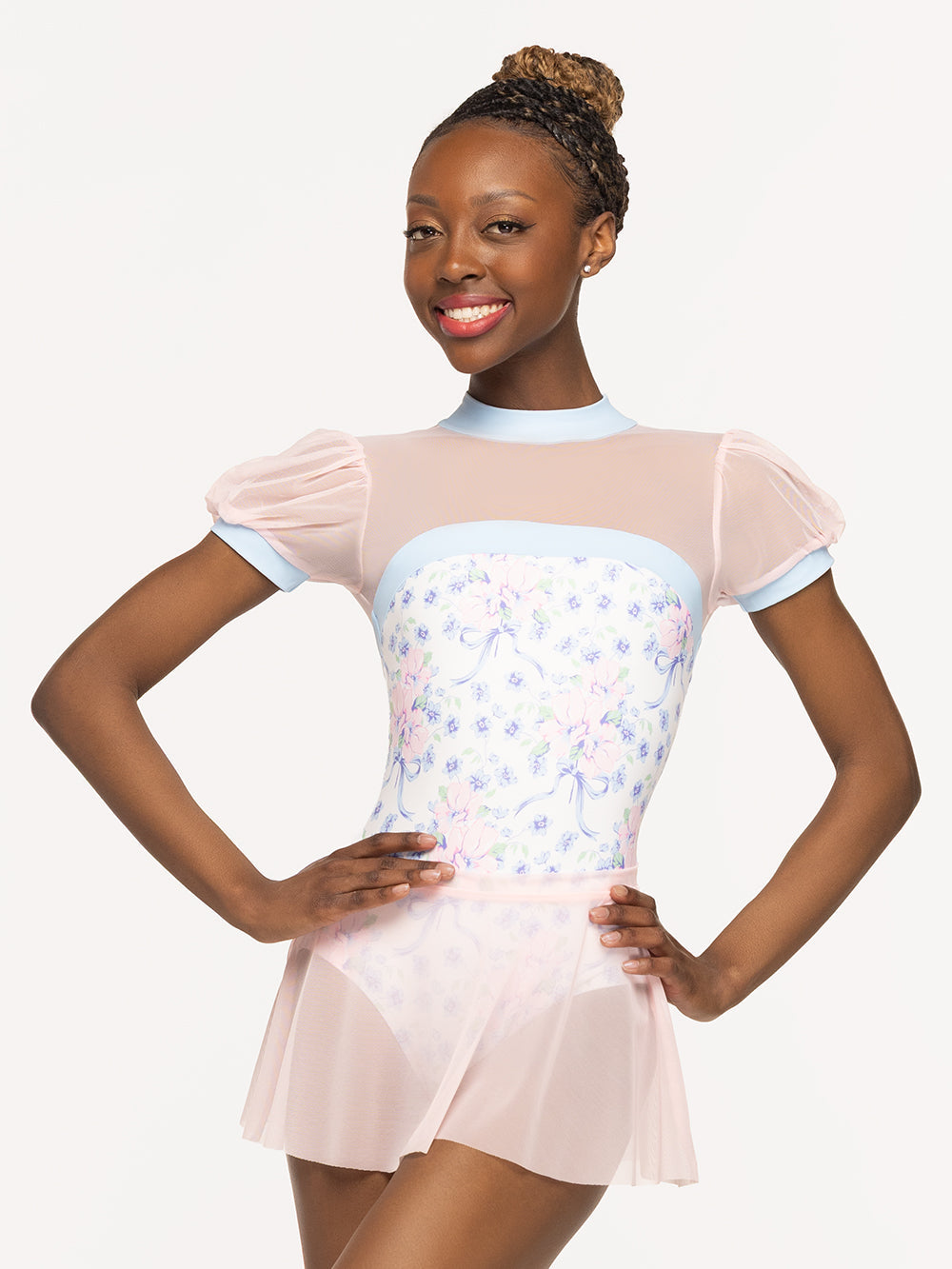 エレベ ダンスウェア フレアースカート Eleve Dancewear Flare Skirt Light Pink Mesh RTW