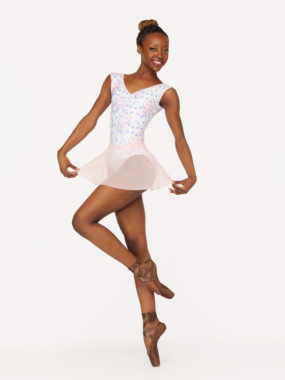 エレベ ダンスウェア フレアースカート Eleve Dancewear Flare Skirt Light Pink Mesh RTW