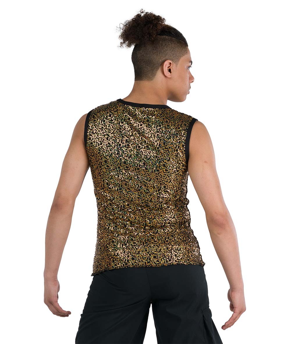 アウィッシュカムトゥルー ダンス衣装  ジャズ  スパンコールスパンデックス ガイタンク A Wish Come True  Sequin Spandex Guy Tank