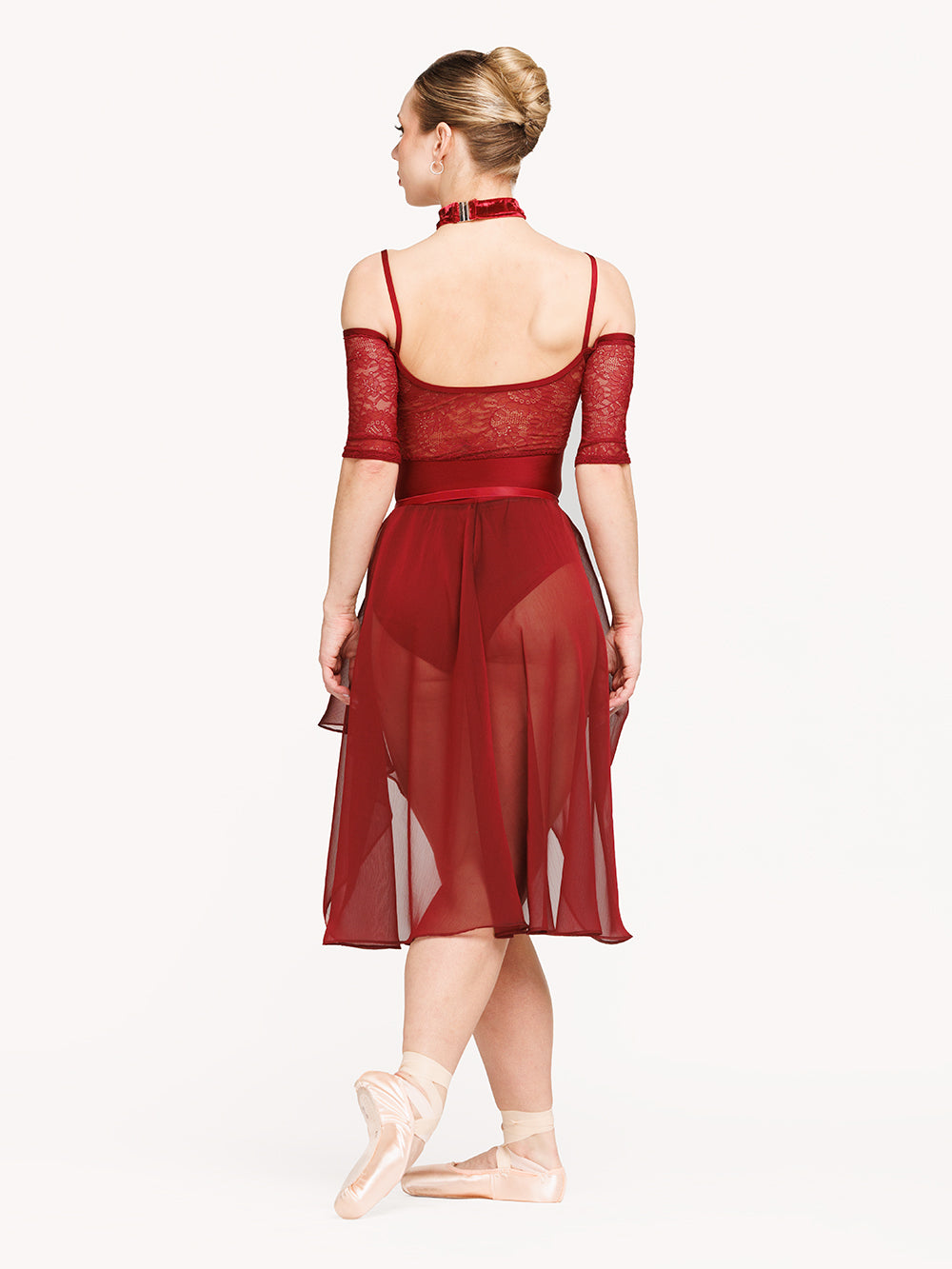 *エレベ ダンスウェア シフォン・リハーサル・スカート Eleve Dancewear Chiffon Rehearsal Skirt Garnet RTW