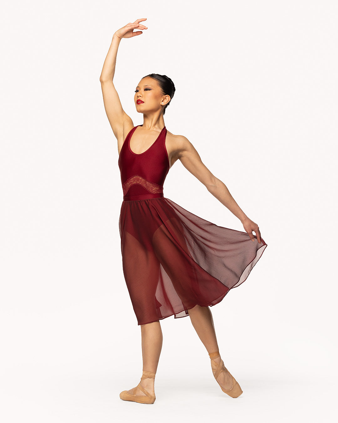 *エレベ ダンスウェア シフォン・リハーサル・スカート Eleve Dancewear Chiffon Rehearsal Skirt Garnet RTW
