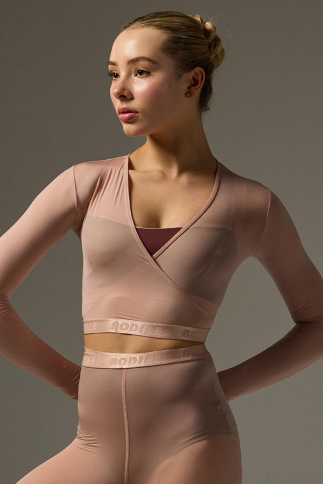 BODILE BODY GLOSS CROP長袖トップス S/M ボディール ボディーグロス クロップトップ BODILE BODY GLOSS CROP