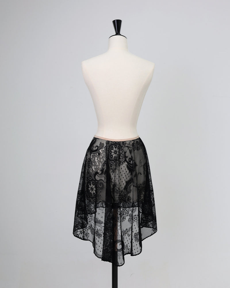レヴダンス スカート LEVDANCE grace antique lace pull-on skirt BLACK