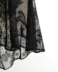 レヴダンス スカート LEVDANCE grace antique lace pull-on skirt BLACK