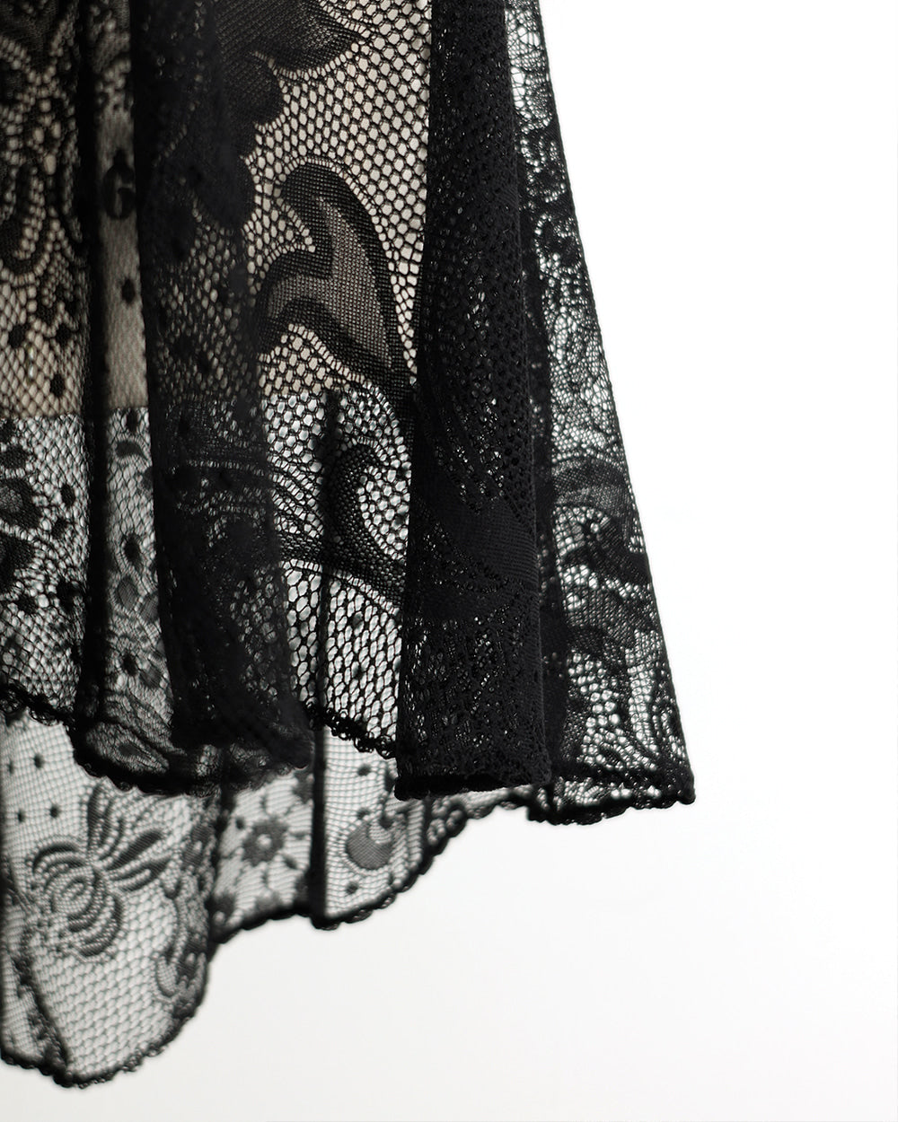 レヴダンス スカート LEVDANCE grace antique lace pull-on skirt BLACK