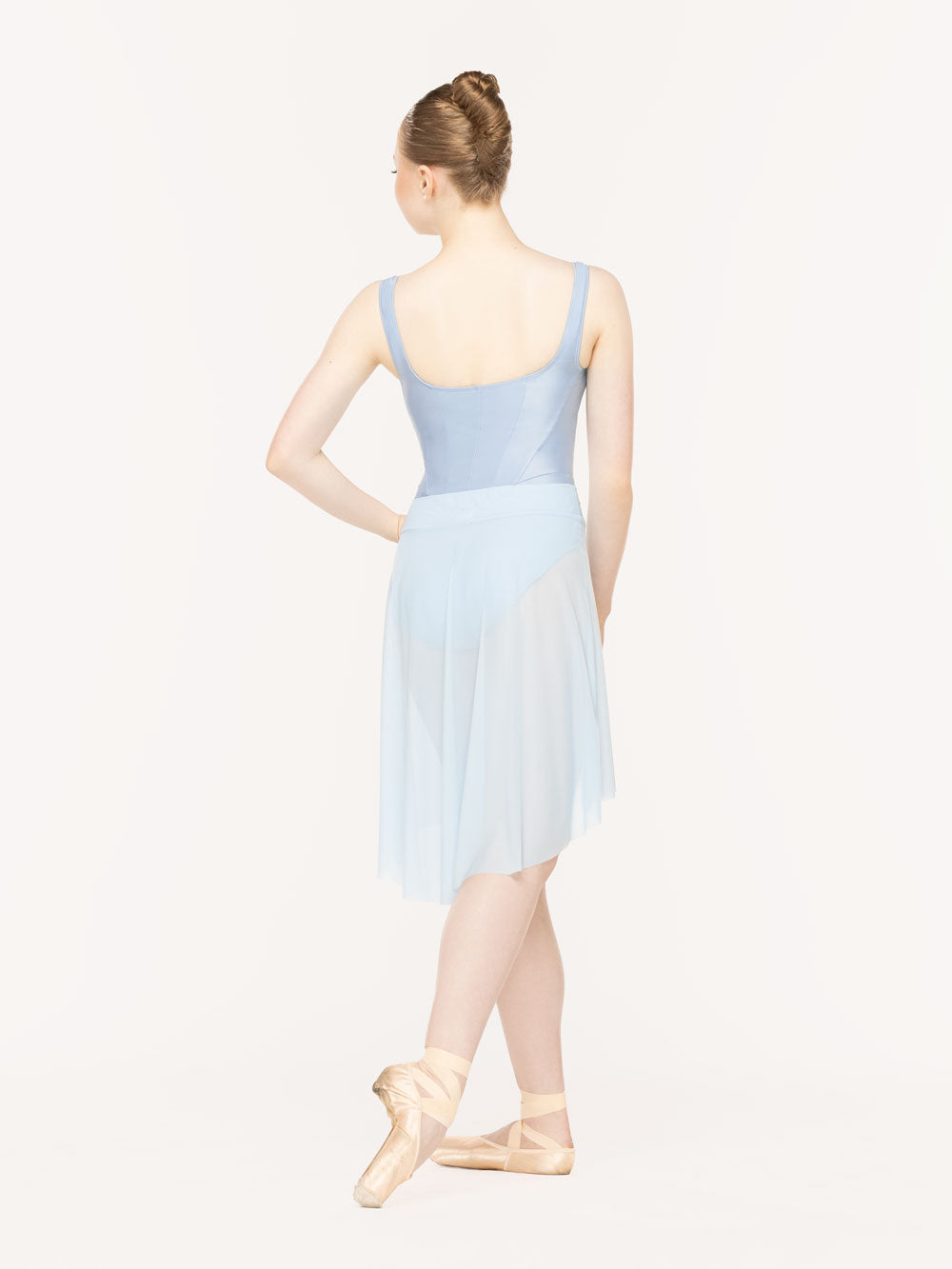 エレベ ダンスウェア アモラ ロングスカート Eleve Dancewear Amora Long High-Low Skirt True Blue Mesh RTW